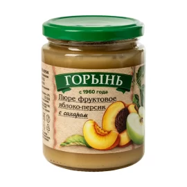 Пюре яблоко-персик 430 гр ст/б (Горынь)
